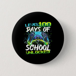 100 Days of School Unlocked Gamer Boy Girl Video Ronde Button 5,7 Cm