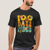 100 Days Of School Vibes 100th Day Of School Retro T-shirt (Voorkant)