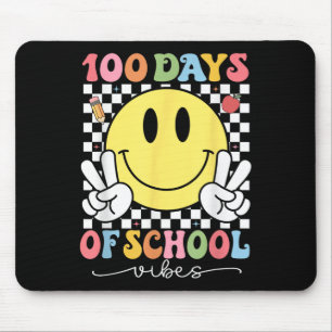 100 Days of School vibes Schattige Smile Face 100t Muismat