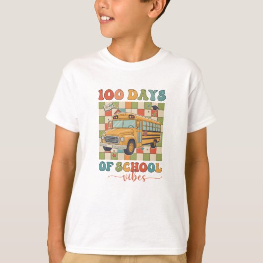 100 Days Of School Vibes T-shirt (Voorkant)