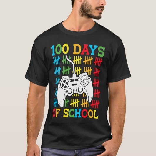 100 Days of School Video Games Controller Gaming K T-shirt (Voorkant)