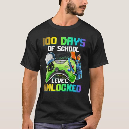 100 Days of School Video Games Level Unlocked Game T-shirt (Voorkant)