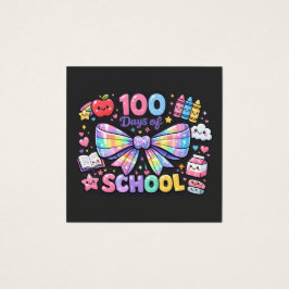100 Days Of School  Vierkante Visitekaartjes
