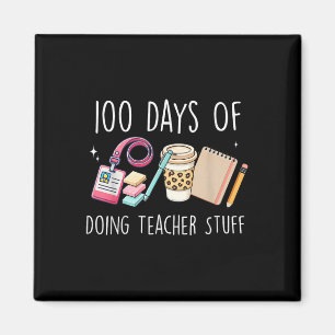 100 Days of School Vrouwen Leraar Graphic 100th Magneet
