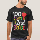 100 Days Of Second 2nd Grade Teacher 100th Day Of  T-shirt (Voorkant)