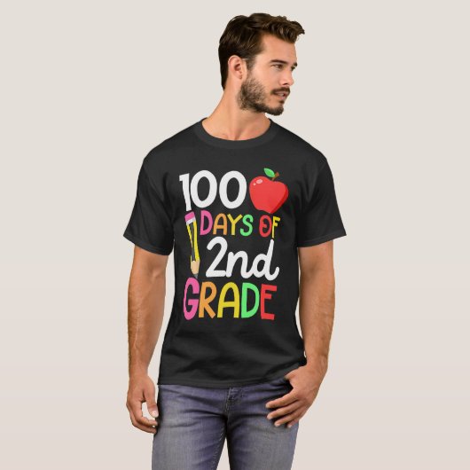 100 Days Of Second 2nd Grade Teacher 100th Day Of  T-shirt (Voorkant volledig)