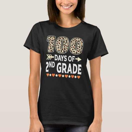 100 Days Of Second Grade Teacher 100th Day Of Scho T-shirt (Voorkant)