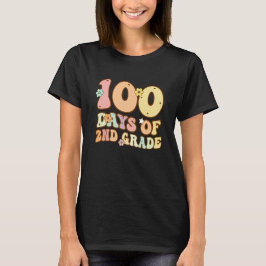 100 Days Of Second Grade Teacher 100th Day Of Scho T-shirt (Voorkant)