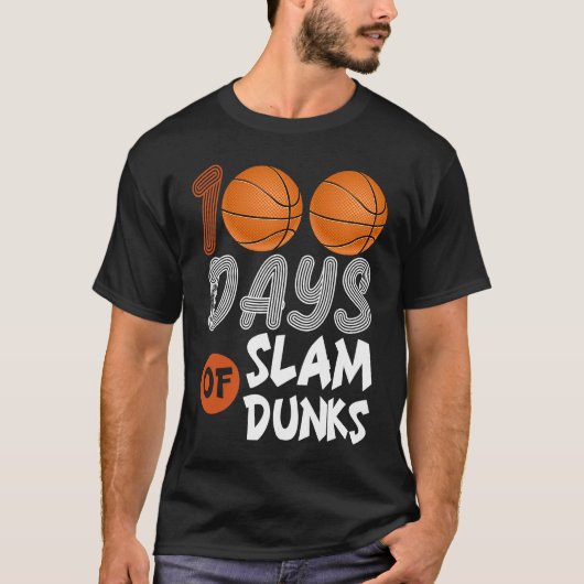 100 Days Of Slam Dunk Basketball 100th Day Of Scho T-shirt (Voorkant)