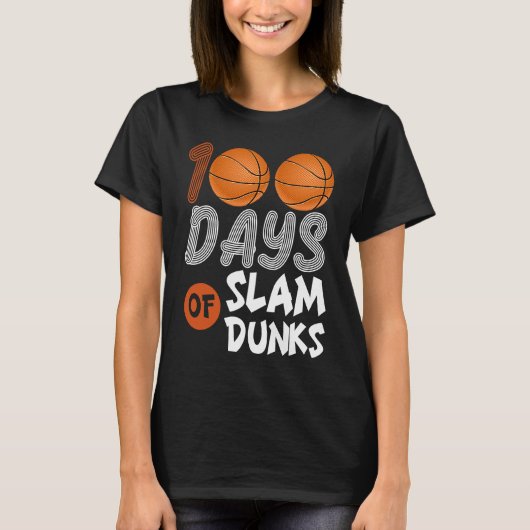 100 Days Of Slam Dunk Basketball 100th Day Of Scho T-shirt (Voorkant)