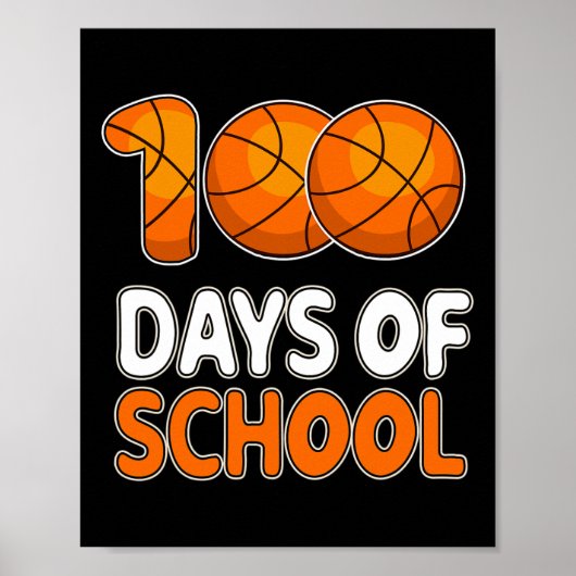100 Days School Sketll Shirt For Kids Student 100t Poster (Voorkant)