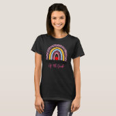 100 Days Smarter 100th Day Of Fourth Grade Rainbow T-shirt (Voorkant volledig)