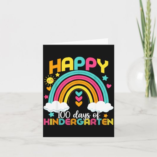 100 Days Smarter 100th Day Of Kindergarten Teacher Kaart (Voorkant)