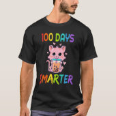 100 Days Smarter 100th Day Of School Cat Boba Tea T-shirt (Voorkant)