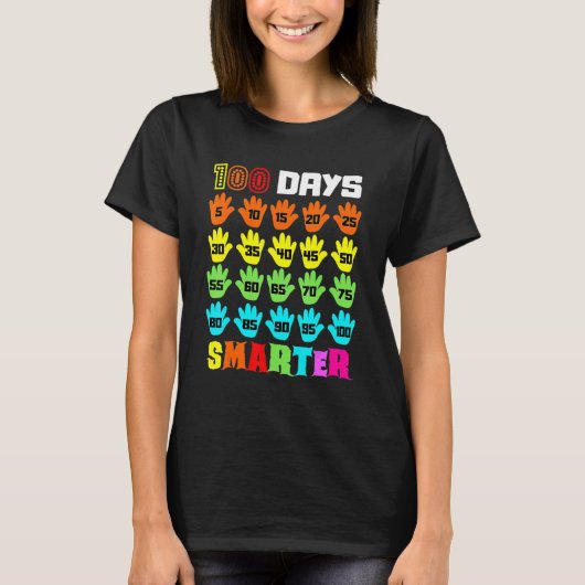 100 Days Smarter 100th Day of School Teachers Kids T-shirt (Voorkant)