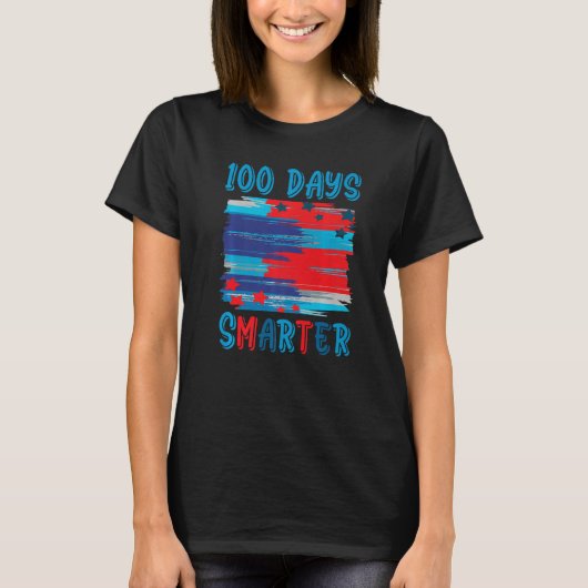 100 Days Smarter American US Flag Happy 100th Day T-shirt (Voorkant)