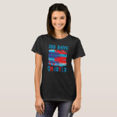 100 Days Smarter American US Flag Happy 100th Day T-shirt (Voorkant volledig)