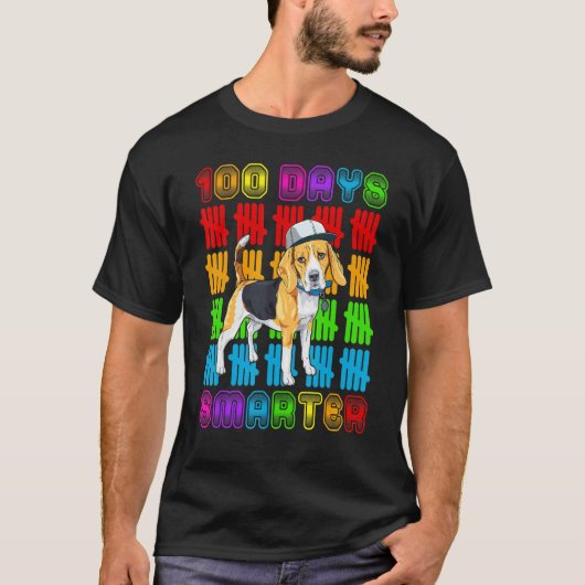 100 Days Smarter Beagle Dog Lovers 100 Days Of Sch T-shirt (Voorkant)