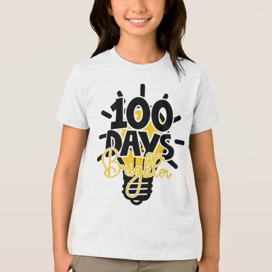 100 Days Smarter & Brighter School Tri-Blend Shirt (Voorkant)
