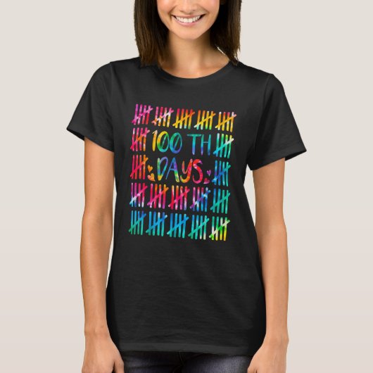100 Days Smarter Counting Tally Marks T-shirt (Voorkant)