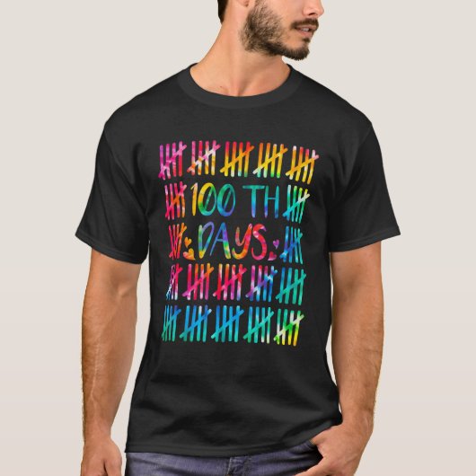 100 Days Smarter Counting Tally Marks T-shirt (Voorkant)