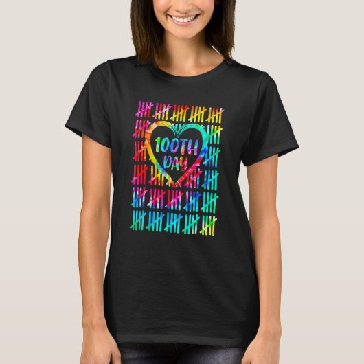 100 Days Smarter Counting Tally Marks T-shirt (Voorkant)