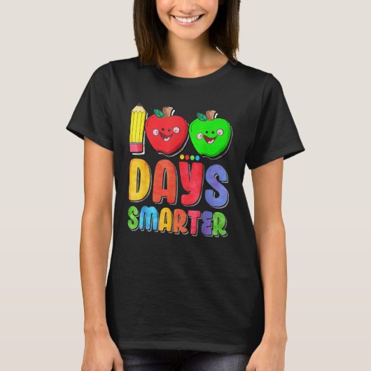 100 Days Smarter Cute 100 Days Of School Teacher K T-shirt (Voorkant)