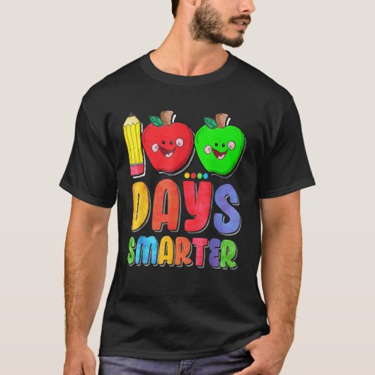 100 Days Smarter Cute 100 Days Of School Teacher K T-shirt (Voorkant)