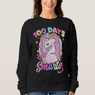 100 Days Smarter Cute Unicorn Teacher Girls 100th  Trui