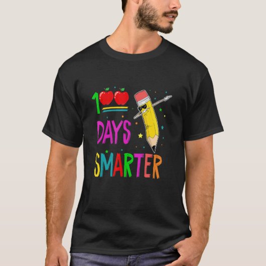 100 Days Smarter Dabbing Crayons 100th Day Of Sc T-shirt (Voorkant)