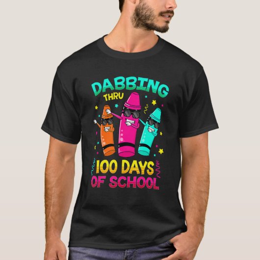 100 Days Smarter Dabbing Crayons Kids 100 Days Sch T-shirt (Voorkant)
