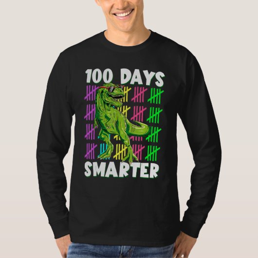100 Days Smarter Dino Dinosaur rex 100 Days of Sch T-shirt (Voorkant)