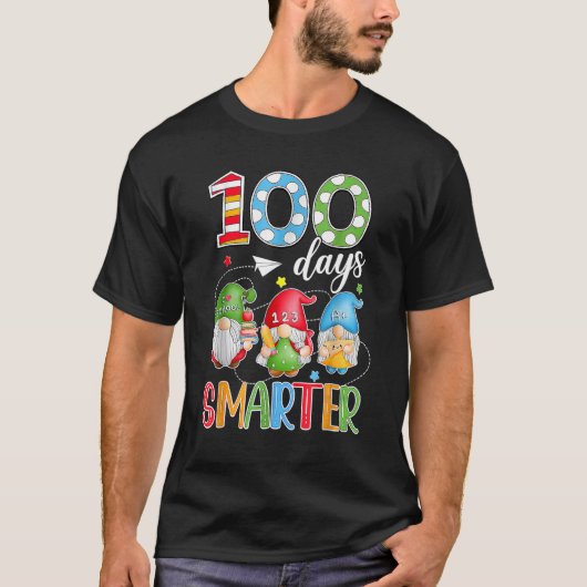 100 Days Smarter Gnome 100th Day Of School Men Kid T-shirt (Voorkant)