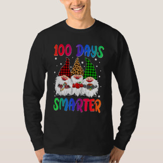 100 Days Smarter Gnome Teacher Kids 100th Day Of S T-shirt