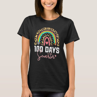 100 Days Smarter Happy 100th Day Of School Rainbow T-shirt