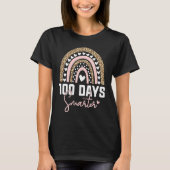 100 Days Smarter Happy 100th Day Of School Rainbow T-shirt (Voorkant)