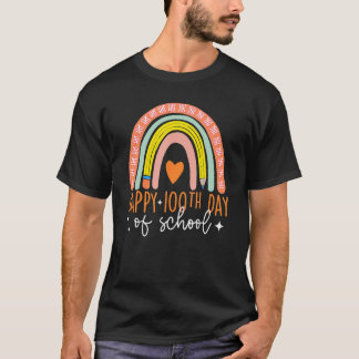 100 Days Smarter Happy 100th Day Of School Rainbow T-shirt