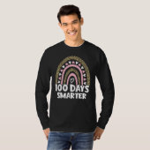 100 Days Smarter Happy 100th Day Of School Rainbow T-shirt (Voorkant volledig)