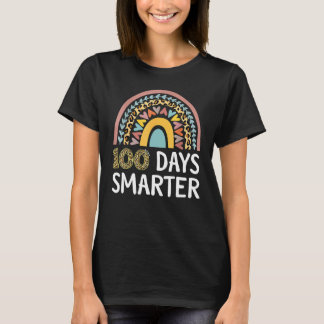 100 Days Smarter Happy 100th Day Of School Rainbow T-shirt