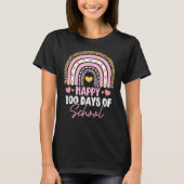 100 Days Smarter Happy 100th Day Of School Rainbow T-shirt (Voorkant)