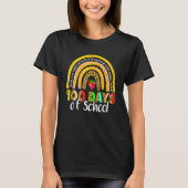100 Days Smarter Happy 100th Day Of School Rainbow T-shirt (Voorkant)