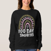 100 Days Smarter Happy 100th Day Of School Rainbow Trui (Voorkant)