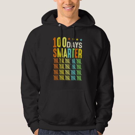 100 Days Smarter Happy 100th Day Of School Student Hoodie (Voorkant)