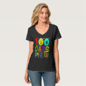 100 Days Smarter Happy 100th Day Of School Student T-shirt (Voorkant volledig)