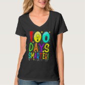 100 Days Smarter Happy 100th Day Of School Student T-shirt (Voorkant)
