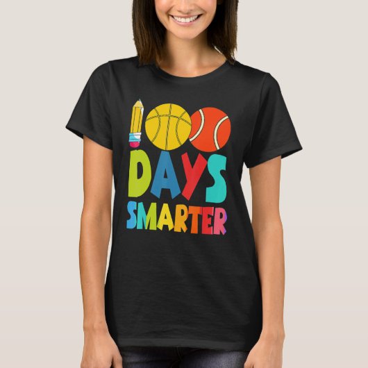 100 Days Smarter Happy 100th Day Of School Student T-shirt (Voorkant)