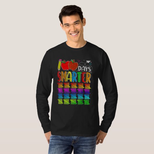 100 Days Smarter Happy 100th Day Of School Student T-shirt (Voorkant volledig)