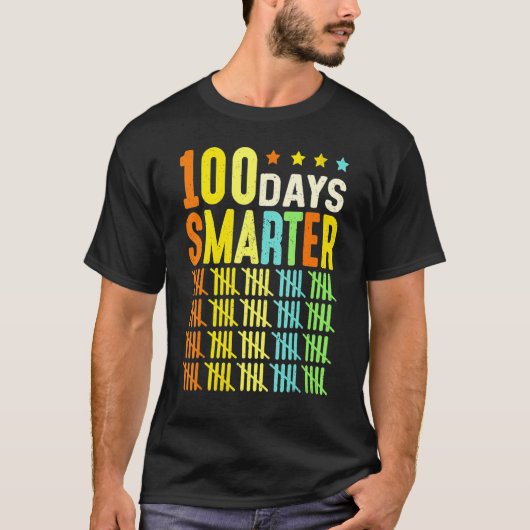100 Days Smarter Happy 100th Day Of School Student T-shirt (Voorkant)