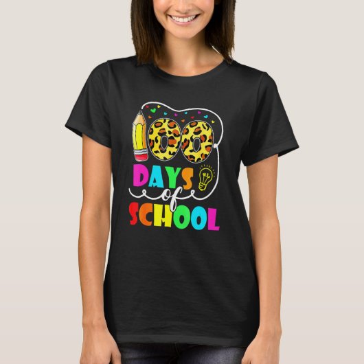 100 Days Smarter Happy 100th Day Of School Student T-shirt (Voorkant)