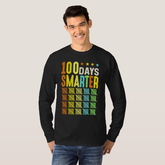 100 Days Smarter Happy 100th Day Of School Student T-shirt (Voorkant volledig)